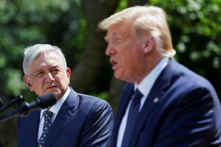 López Obrador y Donald Trump, este miércoles en la Casa Blanca (REUTERS/Kevin Lamarque).,