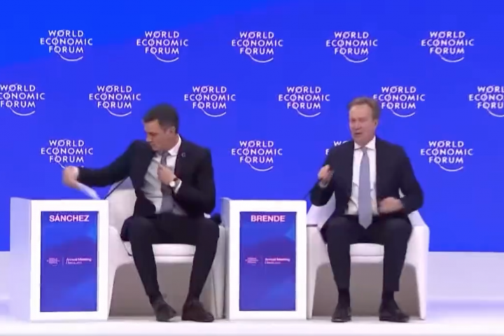 Pedro Sánchez, en el Foro de Davos.