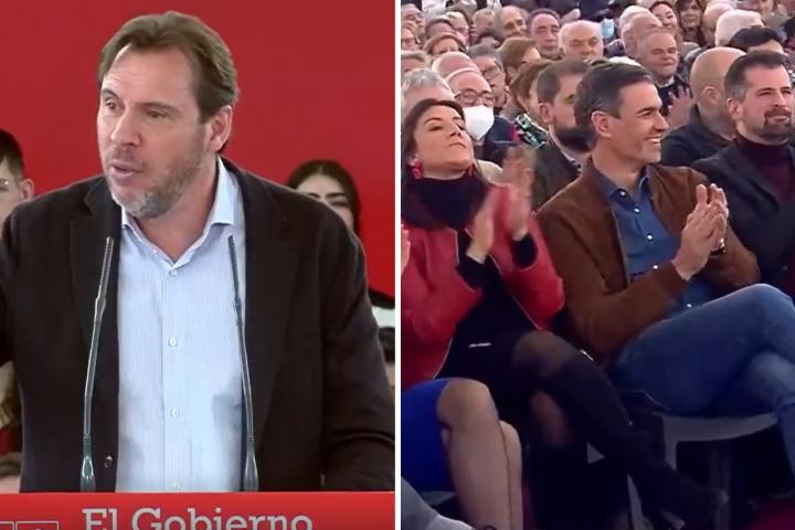 El alcalde de Valladolid, Óscar Puente, y el presidente del Gobierno, Pedro Sánchez.
