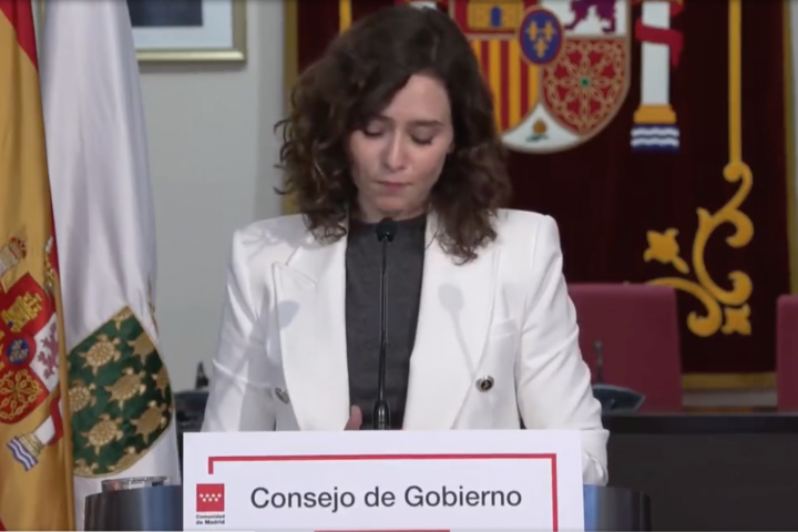 Isabel Díaz Ayuso, durante su discurso.