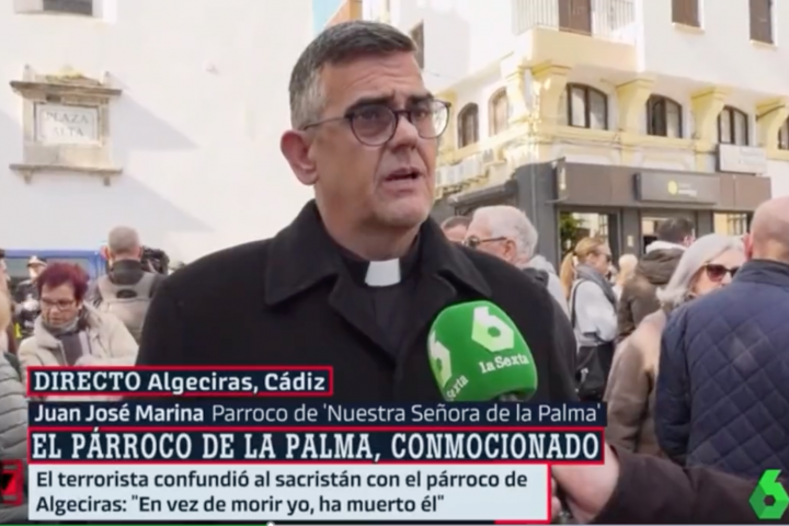 Juan José Marina, párroco en Algeciras, hablando con La Sexta.