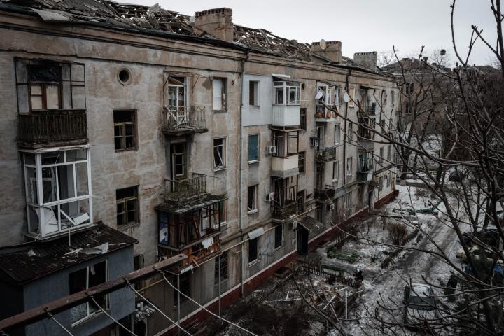 Calles de Ucrania destruidas tras los bombardeos