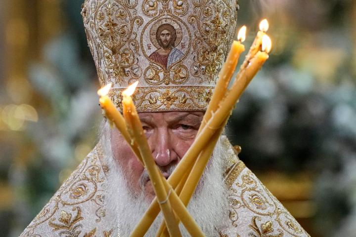 El patriarca Kirill, el pasado 6 de enero, en la misa por la Navidad ortodoxa, en Moscú.