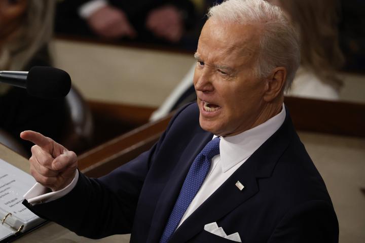 Joe Biden, ayer en el Capitolio, durante su discurso.