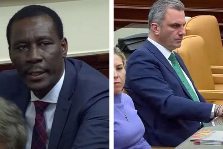 Luc André Diouf y Ortega Smith, en la comisión.