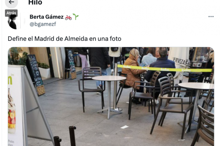 El tuit viral con la foto de Madrid.