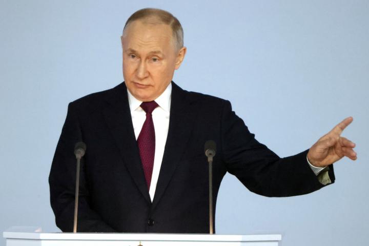 El presidente ruso, Vladimir Putin, durante el discurso sobre el estado de la nación este martes.