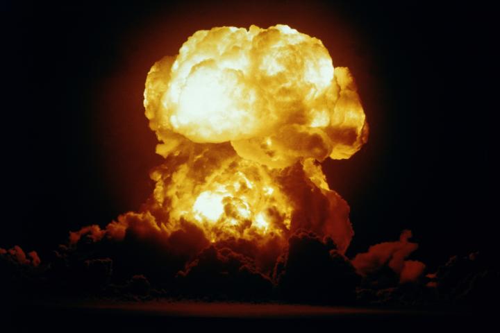 Recreación de un ataque nuclear.