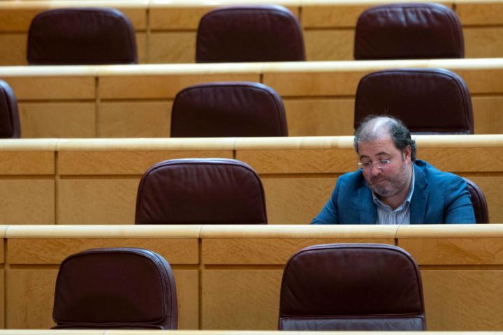 MADRID, SPAIN - MAY 27: The PP deputy, Alberto Casero, during the plenary meeting of the parliamentary groups of the Popular Party in the Congress of Deputies, in the Senate and in the European Parliament, in the Senate, on 27 May, 2022 in Madrid, Spain. (Photo By Alberto Ortega/Europa Press via Getty Images)