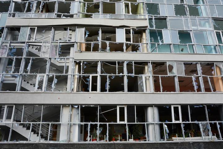 Imagen de archivo de un ataque ruso contra infraestructuras en Kiev, Ucrania