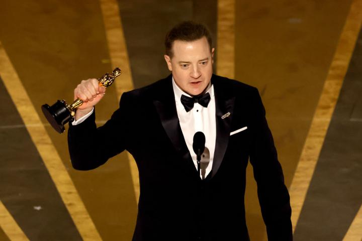 Brendan Fraser en su discurso tras ganar el Oscar a mejor actor