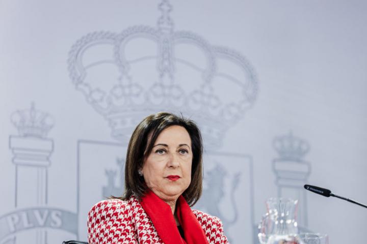 Margarita Robles en la rueda de prensa posterior al Consejo de Ministros.