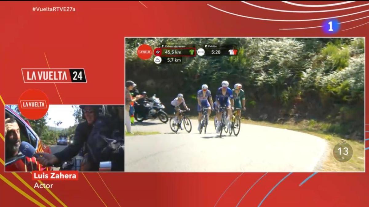 Luis Zahera está en La Vuelta, en TVE le dicen que de cerca no da tanto