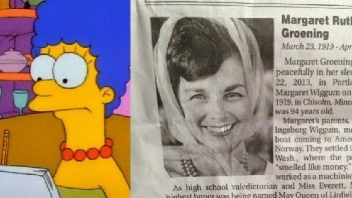 El obituario de la madre de Matt Groening, una guía sobre nombres de  personajes de Los Simpson (FOTO)