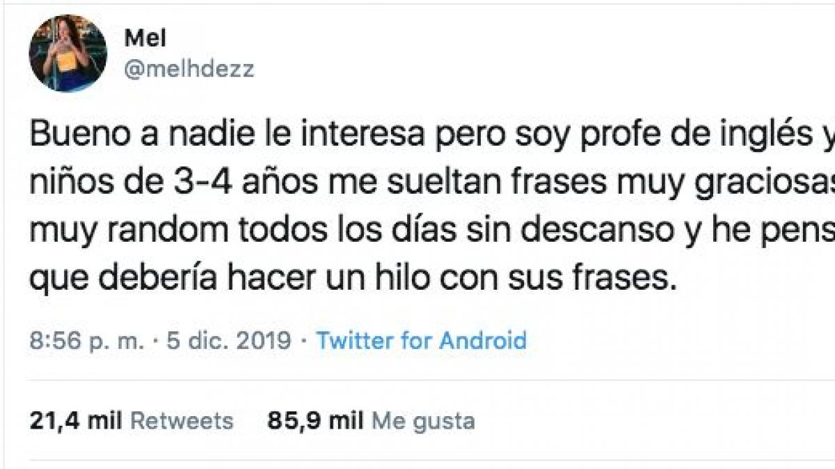 Una profesora de inglés arrasa al contar las frases que le sueltan sus  alumnos de tres y cuatro años