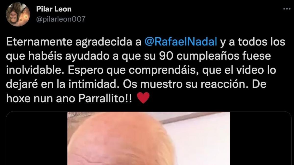 Rafa Nadal Le Envía Un Vídeo Por Su 90 Cumpleaños Y Su Reacción ...