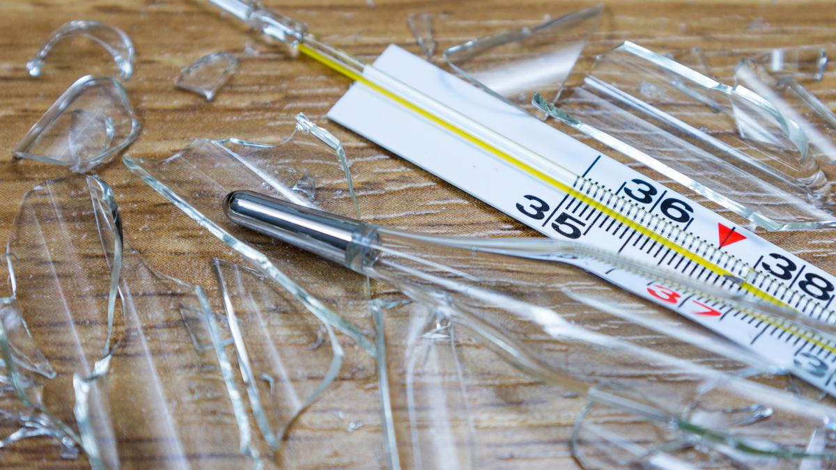 A mercury thermometer breaks and you need to be very careful about what you have to do.