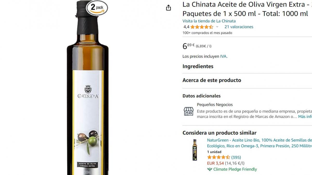 Botella de Aceite de Oliva Virgen 100 ml. La Chinata