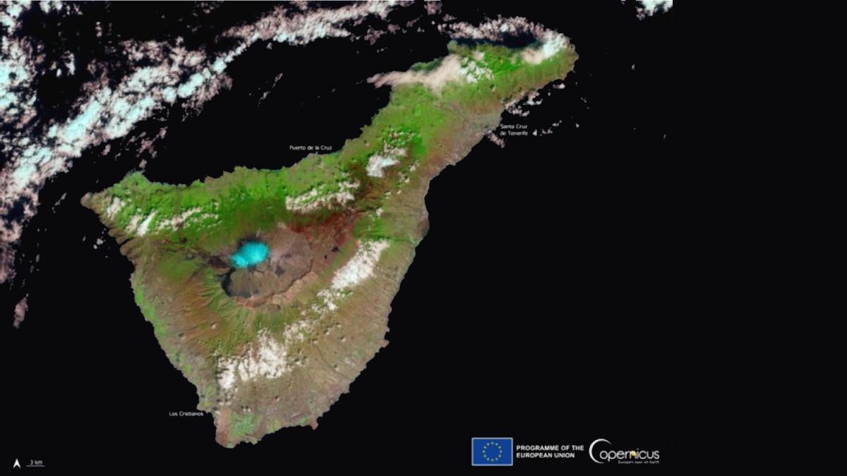 Una Imagen Espacial De Nieve En Canarias Atrapa Al Satélite Más Potente 