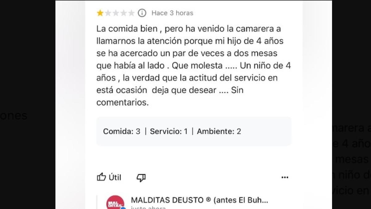 Deja esta reseña y el restaurante le da tal respuesta que tiene que acabar  borrándola: revuelo total