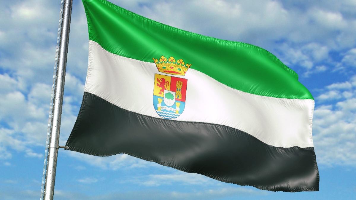 Bandera de Extremadura con una roca emoji | AI Emoji Generator