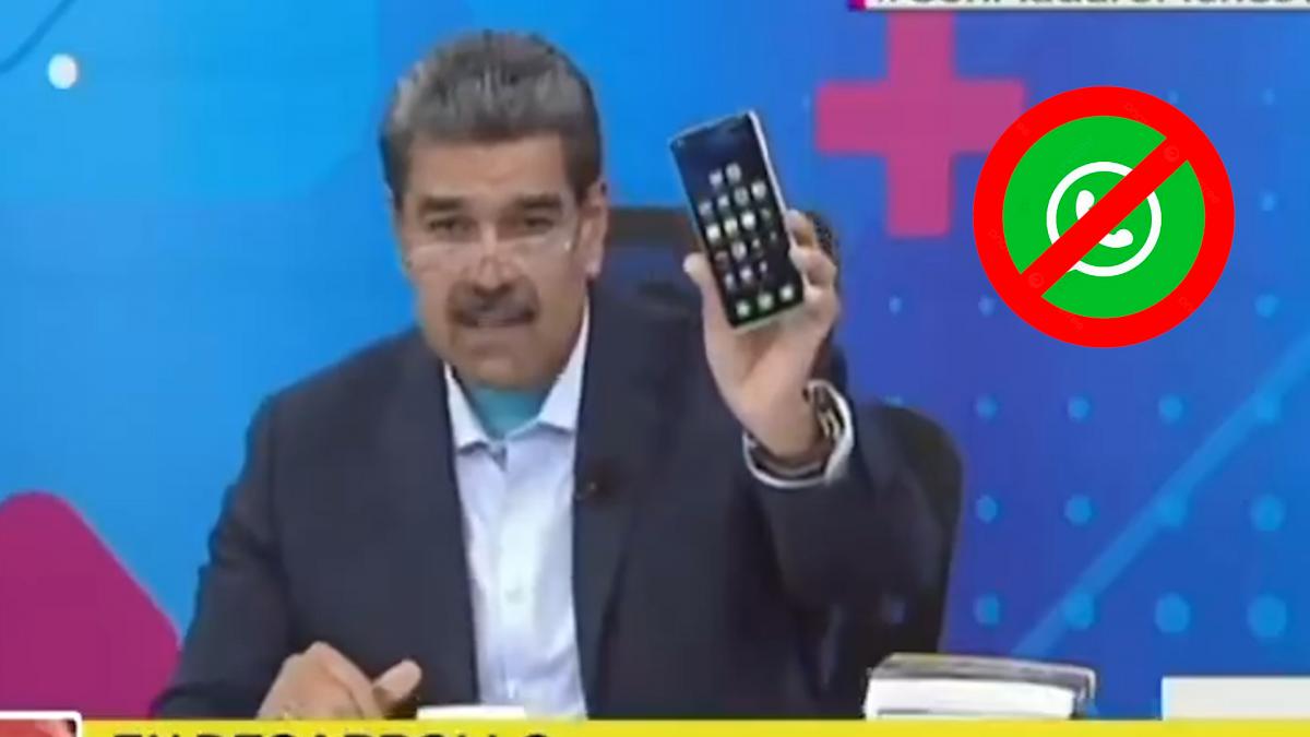 Maduro se desinstala WhatsApp en directo: 