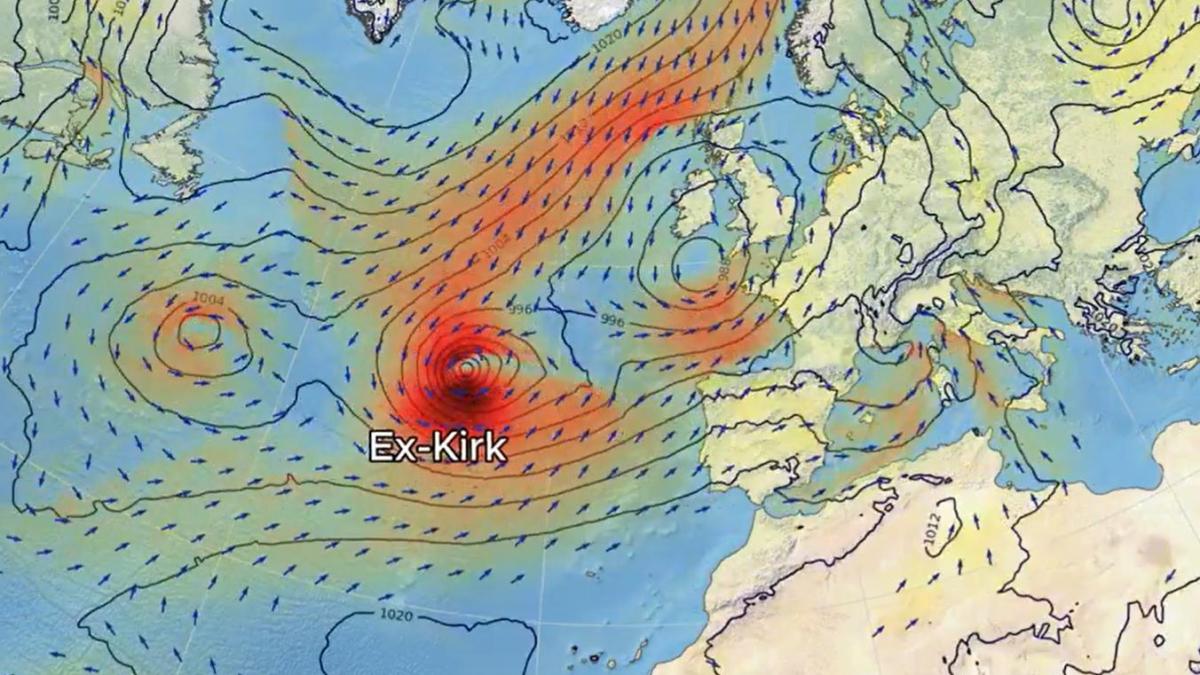 AEMET has been forced to publish an urgent statement due to the impact of Hurricane Kirk on Spain