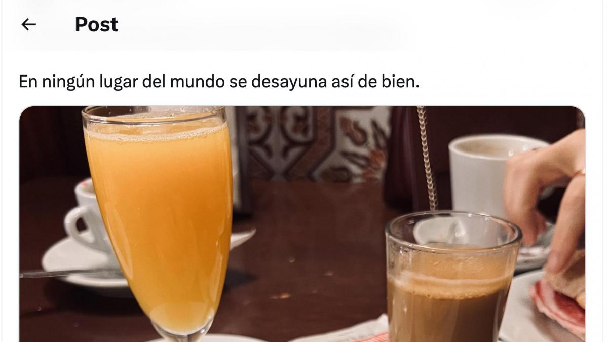 Comparte lo que ha desayunado en esta comunidad autónoma: dice que  en ningún lugar del mundo  es mejor