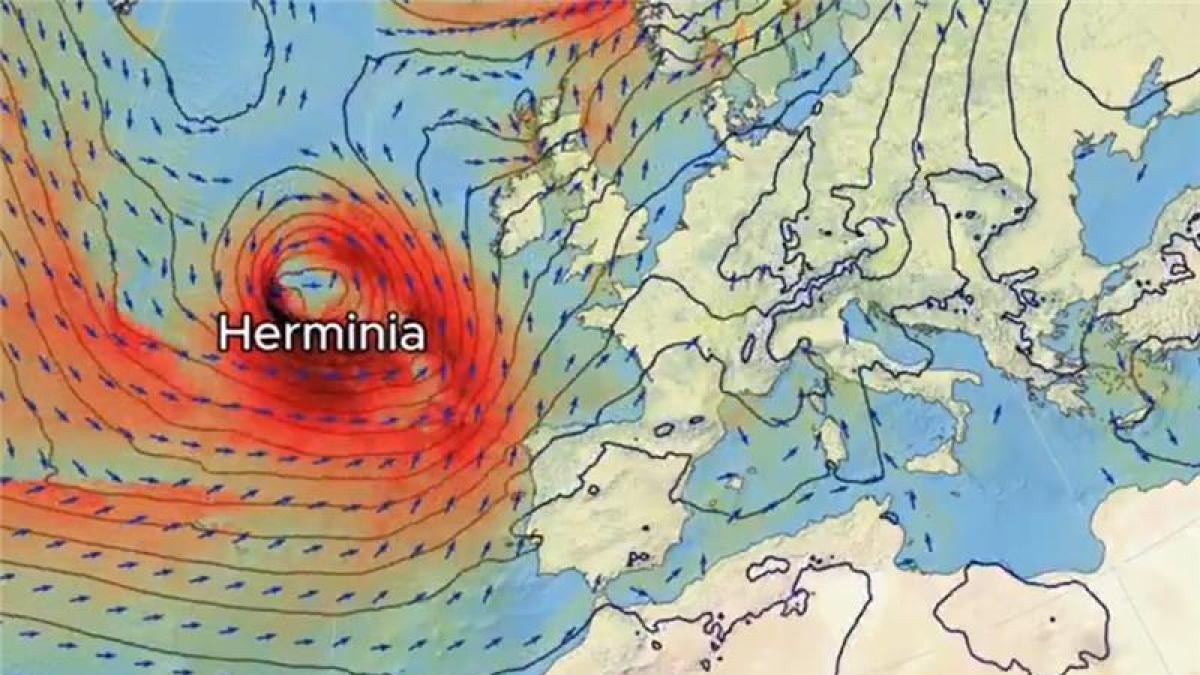 La potencia de Herminia provoca un comunicado urgente de la AEMET con aviso rojo en estas zonas por  peligro extremo 