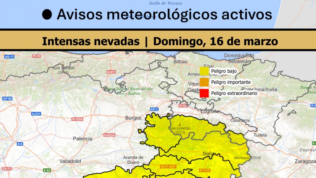 La AEMET da por inaugurada la nueva tanda de nieve y lluvia con avisos especiales y pide informarse antes de salir a carretera
