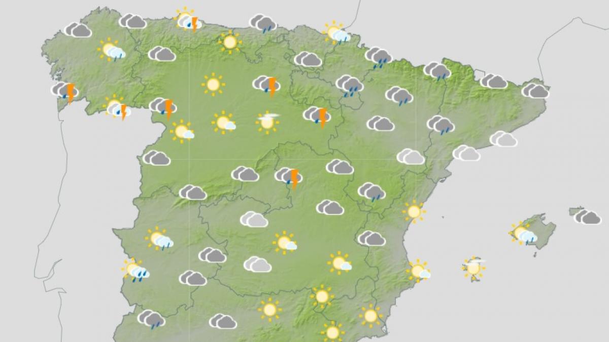 Una línea de tormentas cruza el centro de la península a las puertas del fin de semana y la AEMET confirma frenazo en termómetros