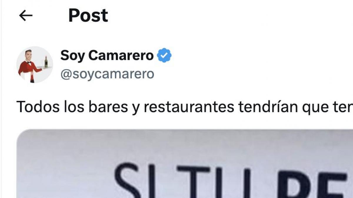Hay mucha gente pidiendo que este cartel se coloque en todos los bares y restaurantes de España