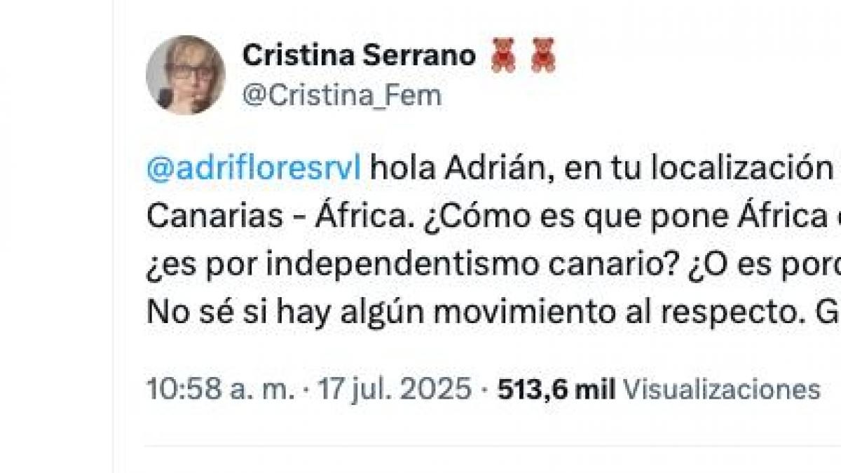 Le preguntan por qué pone a Tenerife en África y no en España y su respuesta es un jaque mate: seis palabras y una foto