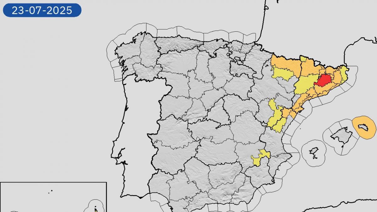 La AEMET pone en alerta al noreste peninsular por fuertes tormentas y precipitaciones: Cataluña en aviso rojo