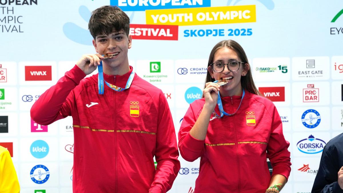 Juan Miguel y Gloria, la pareja de oro y futuro que ha &#039;disparado&#039; a España en el Festival Olímpico de la Juventud Europea