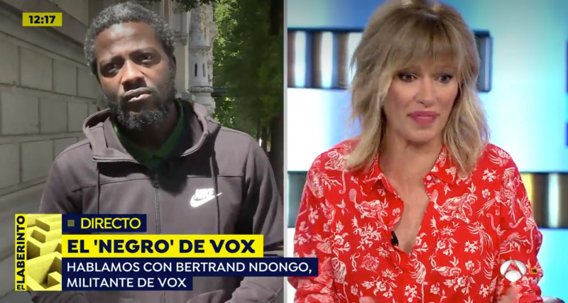 Susanna Griso y 'el negro de Vox' en 'Espejo Público' (Antena 3).