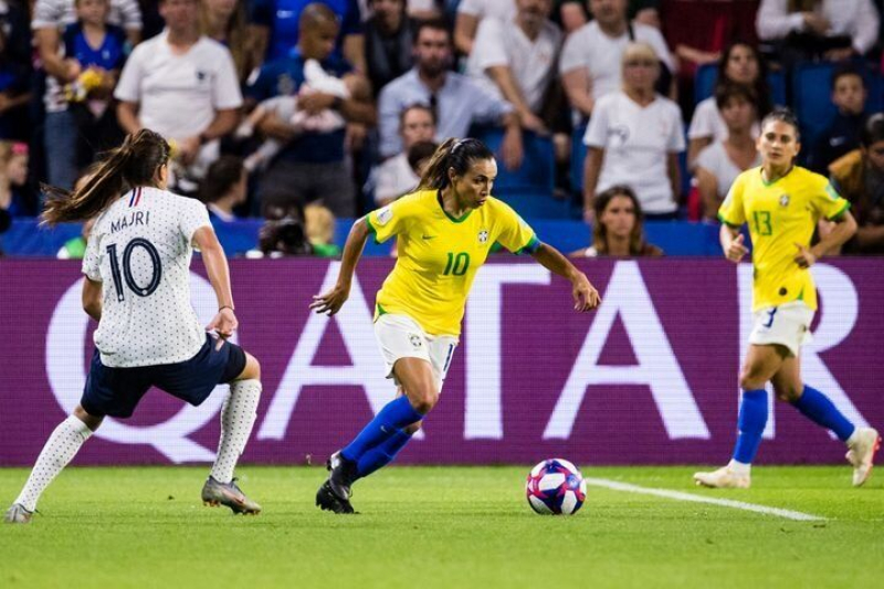 Marta, en el partido contra Francia que eliminó a Brasil del Mundial.