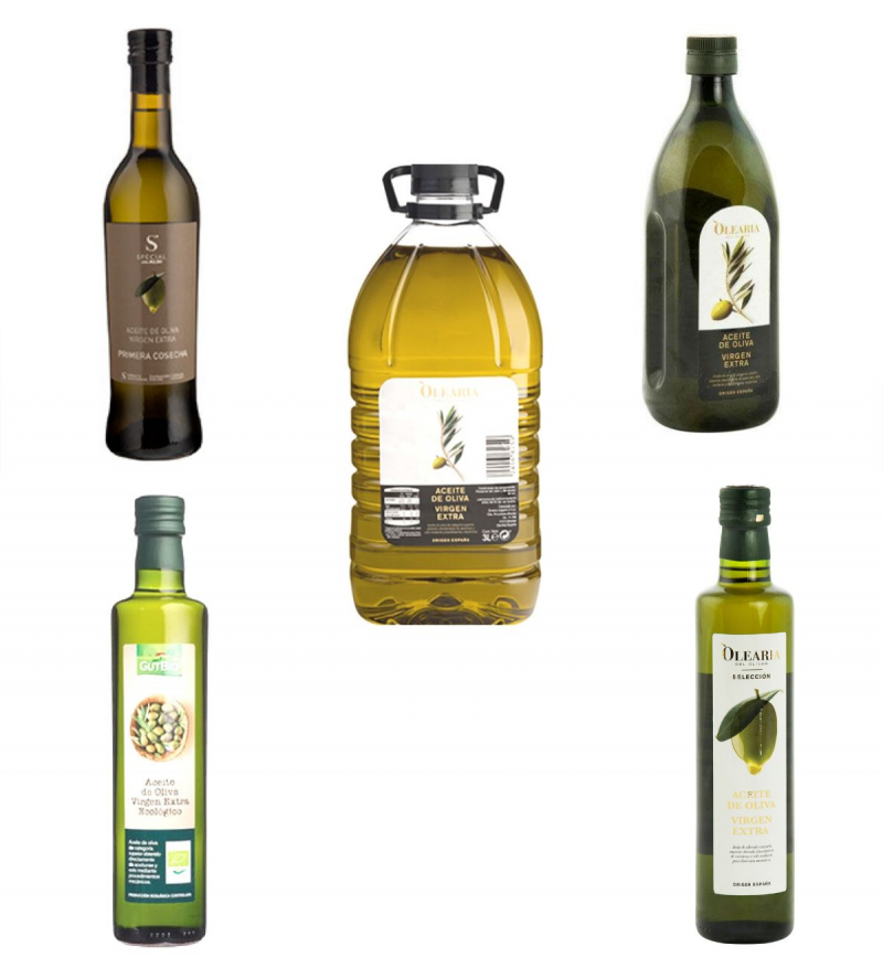 Aceites de oliva virgen extra de Aldi.