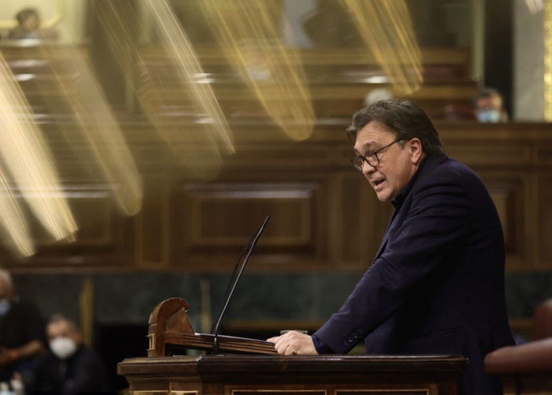 Tomás Guitarte, parlamentario de Teruel Existe en el Congreso de los Diputados, desde la tribuna de oradores, el 30 de marzo de 2022.