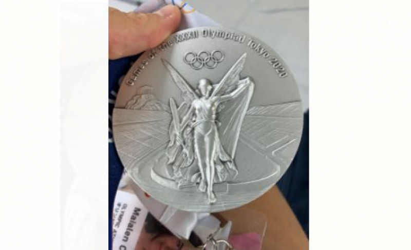 La imagen de la medalla que ha conseguido Maialen Chourraut en Tokio.