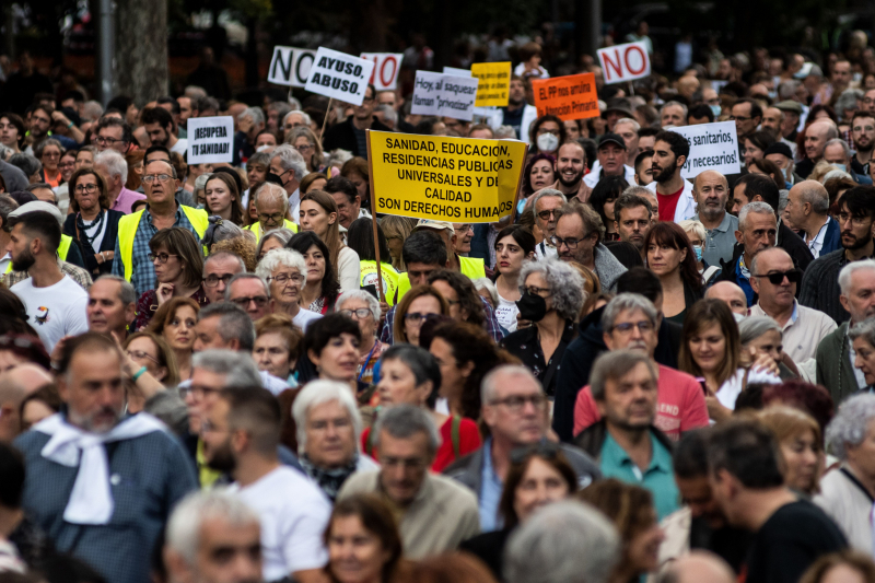 Manifestación del 22 de octubre por la sanidad pública, en Madrid.