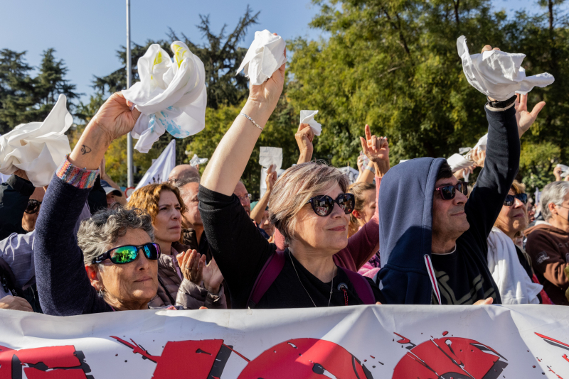 Manifestación contra el plan sanitario de Díaz Ayuso, el 13 de noviembre de 2022, en Madrid. Más de 200.000 personas asistieron.