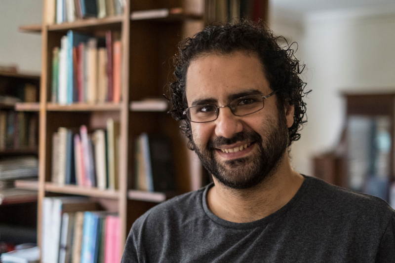 Alaa Abdel Fattah, entrevistado por AFP en El Cairo en 2019, en uno de sus periodos en libertad.