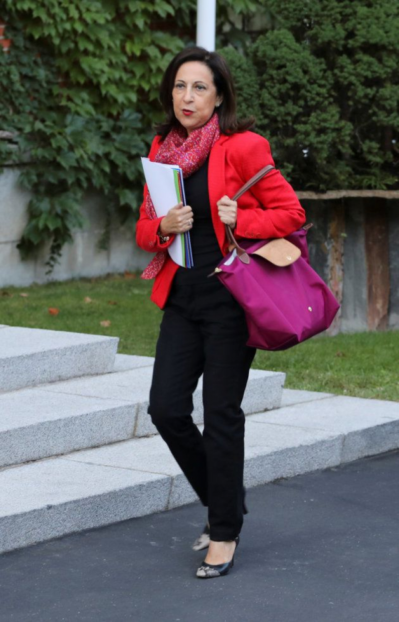 Margarita Robles, llegando a La Moncloa para un Consejo de Ministros.