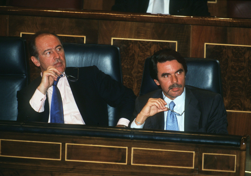 Rato y Aznar en el Congreso