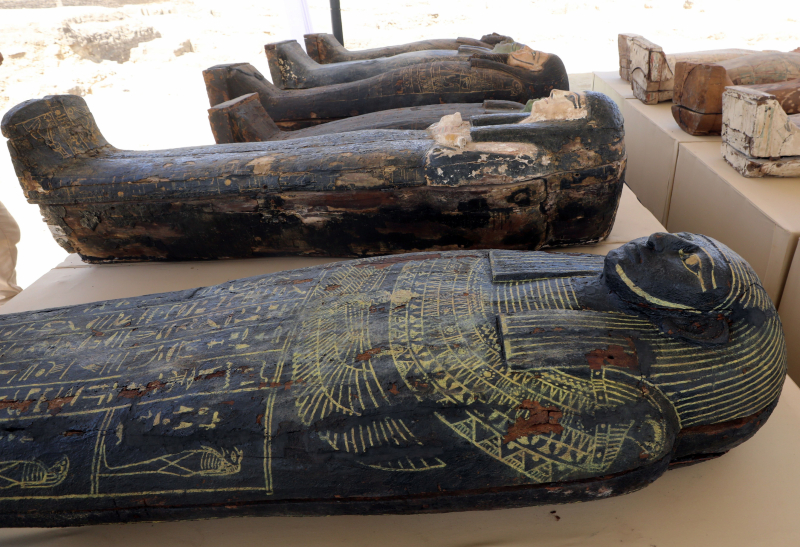 Sarcófagos descubiertos en Saqqara.