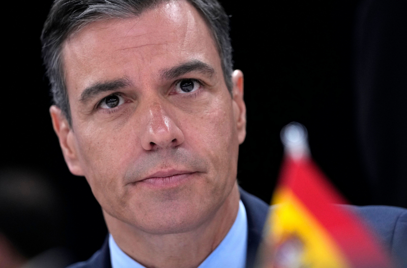 Pedro Sánchez, durante la reunión de los socios de este jueves.