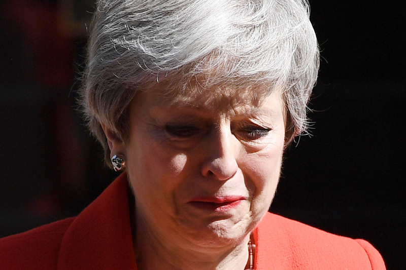 Theresa May, a las puertas de Downing Street, anunciando su dimisión, el 7 de julio de 2019. 