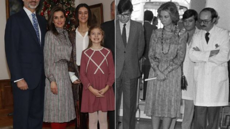 Letizia en 2018 y Sofía en 1984