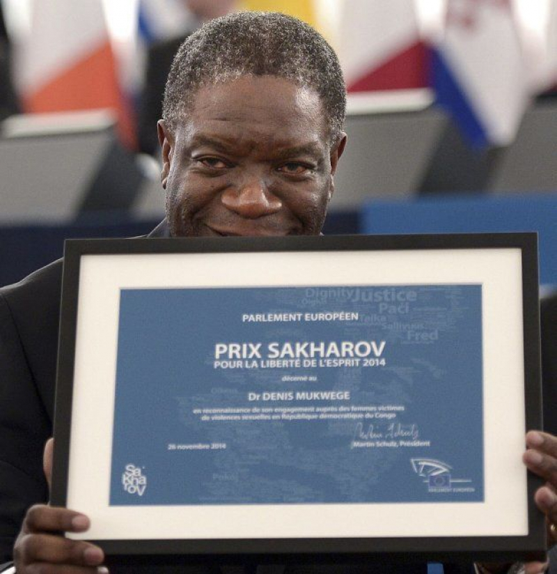 El dr Mukwege recibe el premio Sájarov